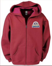 Full Zip Fleece Hoodie Red